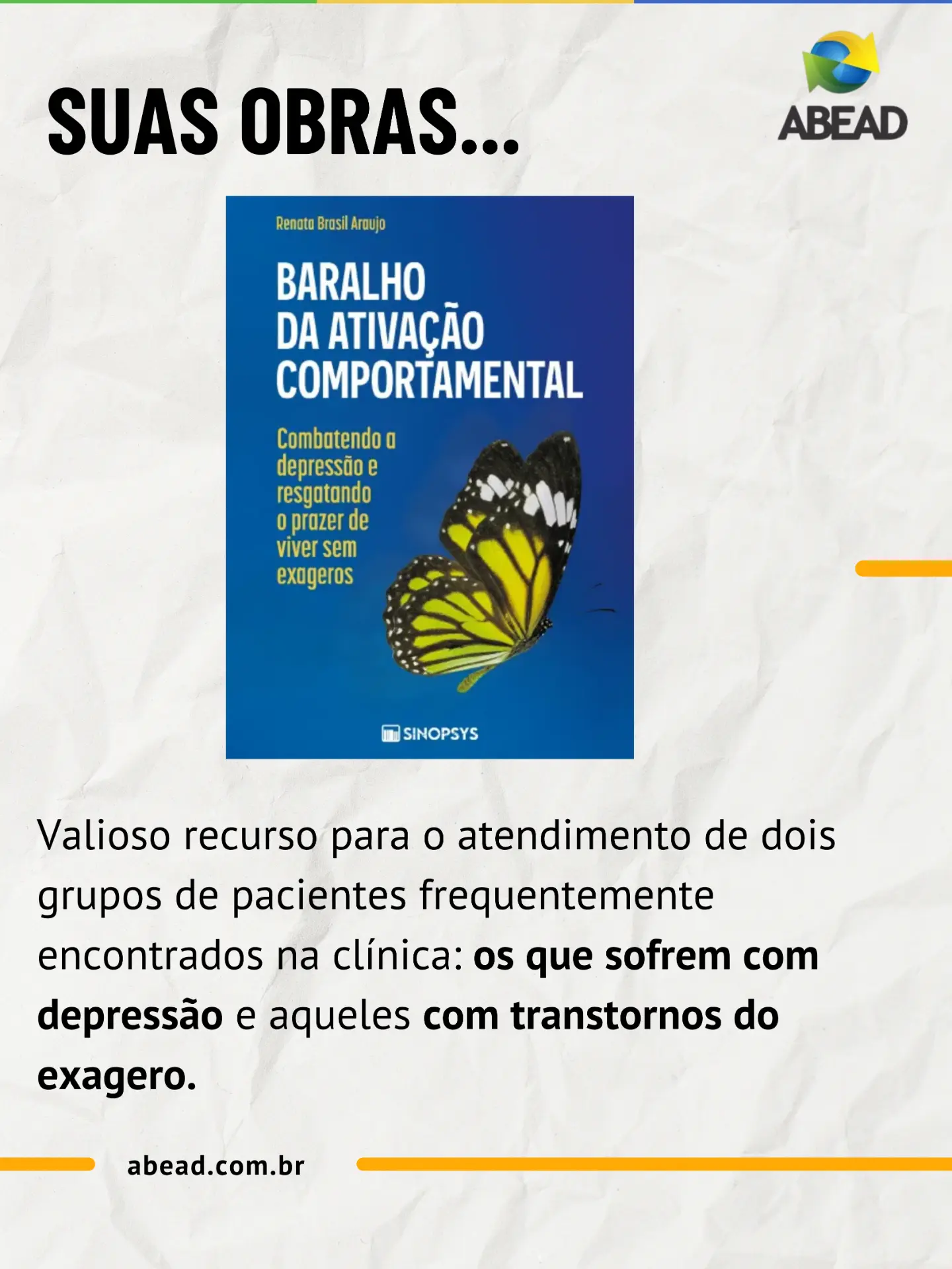 Suas obras — Baralho da Ativação Comportamental.