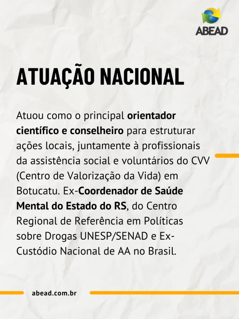 Atuação nacional do Dr. José Manoel Bertolote.