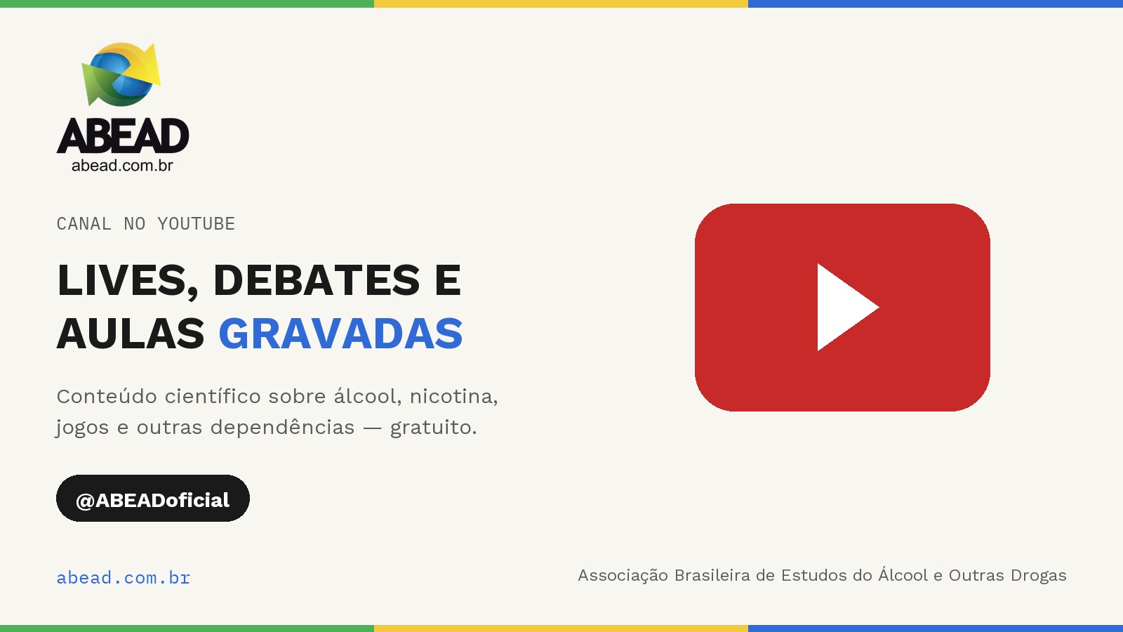 Canal da ABEAD no YouTube: lives, debates e aulas gravadas — @ABEADoficial